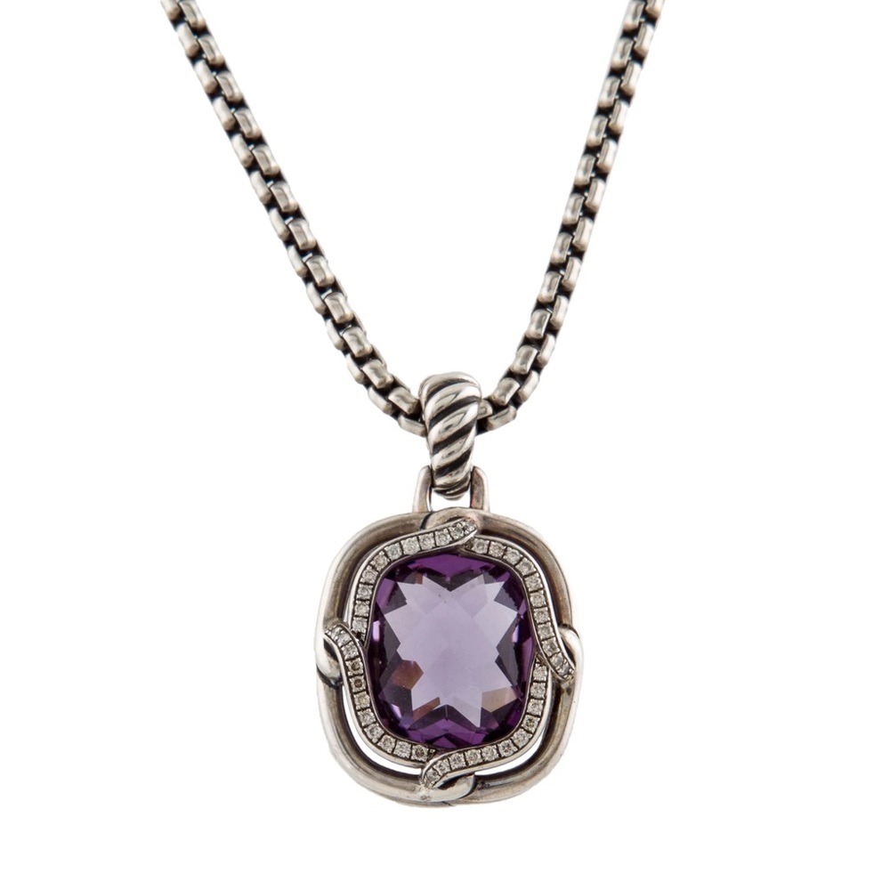 DAVID YURMAN
Labyrinth Medium Pendant with Amethyst & Diamonds Necklace